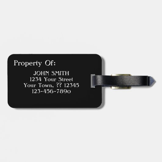 Googly Augen-lustige Schwarzweiss-Reise Gepäckanhänger (Rückseite horizontal)