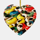 Googly Augendoppeltes versah Weihnachtsverzierung Keramik Ornament (Vorne)