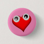 Googly Eye Heart Button (Vorderseite)
