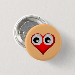 Googly Eye Heart Button