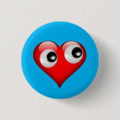 Googly Eye Heart Button (Vorderseite)