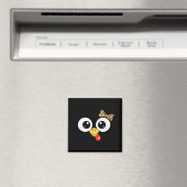 Googly-eyed Turkey With Leopard Bow, Funny Cartoon Magnet (In Situ (Geschirrspüler))