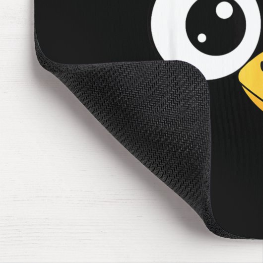 Googly-eyed Turkey With Leopard Bow, Funny Cartoon Mousepad (Ecke)