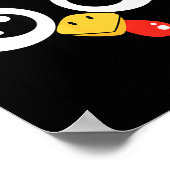 Googly-eyed Turkey With Leopard Bow, Funny Cartoon Poster (Ecke)