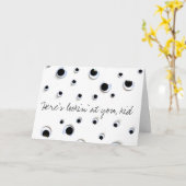 Googly Eyes Black and White Birthday Karte (Gelbe Blume)