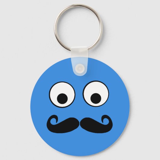 Googly Eyes mit Mustache Schlüsselanhänger (Vorderseite)
