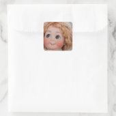 Googly Girl Quadratischer Aufkleber (Tasche)