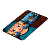 Googly Girl Sailor Head Vase Lighthouse Sailboat Magnet (Linke Seite)