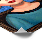 Googly Girl Sailor Head Vase Lighthouse Sailboat Poster (Ecke)