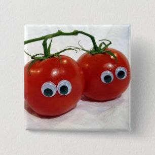 Googly mit Augen alberne Tomaten Button