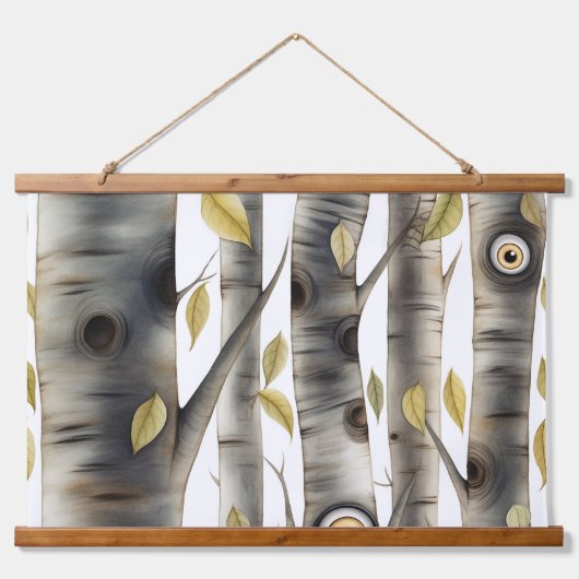 Googly Mit Augen Garden Botanical Wandteppich Mit Holzrahmen (Vorne)