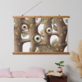 Googly Mit Augen Garden Botanical Wandteppich Mit Holzrahmen (Schlafzimmer)