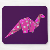 Googly-Mit Augen Origami Brachiosaur - Rosa Mousepad (Vorne)
