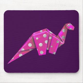Googly-Mit Augen Origami Brachiosaur - Rosa Mousepad