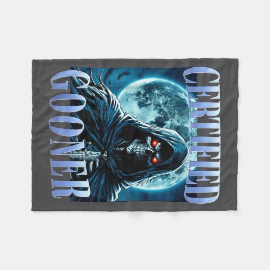 Goon Funny Gooning Meme Skeleton Certified Gooner  Fleecedecke (Vorderseite (Horizontal))