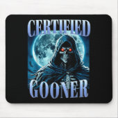 Goon Funny Gooning Meme Skeleton Certified Gooner Mousepad (Vorne)