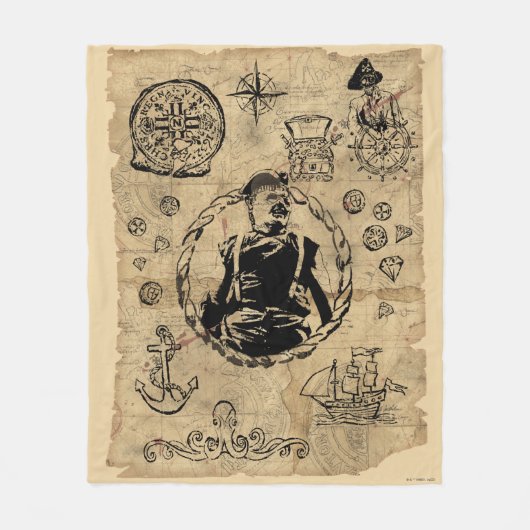 Goonies Sloth Treasmap Fleecedecke (Vorderseite)