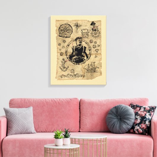 Goonies Sloth Treasmap Leinwanddruck (Insitu (Wohnzimmer))