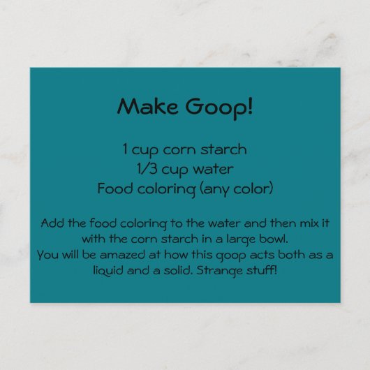 Goop Recipe Postcard Postkarte (Vorderseite)
