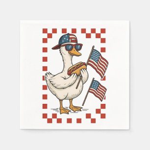 Goose American USA Flag Memorial Day 4. Juli Serviette