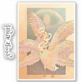Goose Angel Drawing With Wings Aufkleber (Vorderseite)