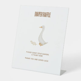 Goose Baby Diaper Raffle Zeichn Sign Sockelschild