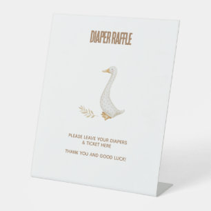 Goose Baby Diaper Raffle Zeichn Sign Sockelschild