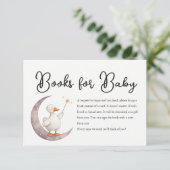 Goose Baby Shower Books Request card Einladung (Stehend Vorderseite)