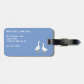 Goose Bird Pattern Blue Gepäckanhänger (Rückseite horizontal)