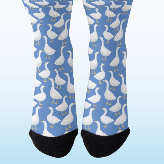 Goose Bird Pattern Blue Socken
