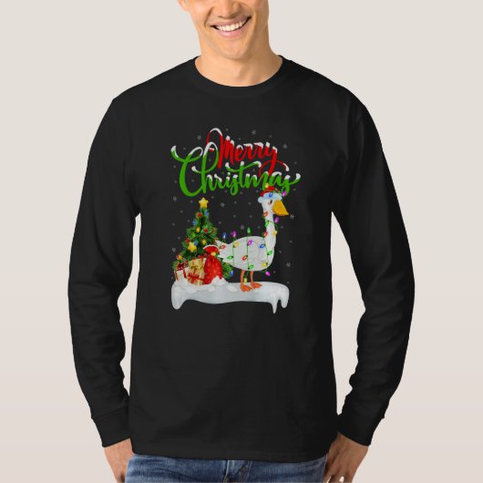 Goose Bird  Xmas Decorations Santa Goose Christmas T-Shirt (Vorderseite)