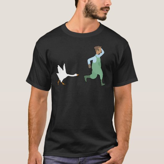 Goose Chasing Man - Untitled Goose Game T-Shirt (Vorderseite)