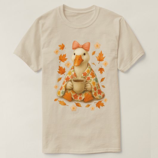 Goose Coquette Bow mit Kaffee Blanket Fall Vibes T-Shirt (Design vorne)