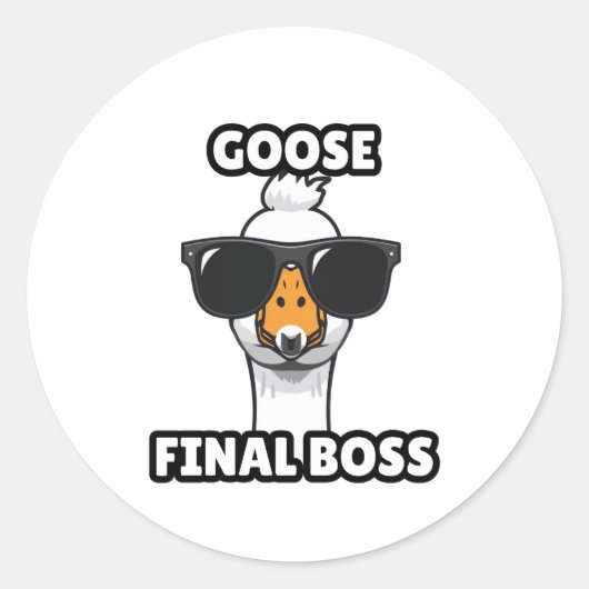 Goose Final Boss Funny Sticker (Vorderseite)