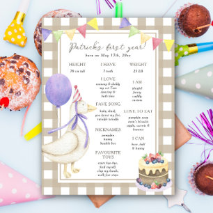 Goose First Birthday Milestone Geburtstag Poster