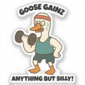 Goose Gainz – Funny Goose Gym Workout Design Aufkleber (Vorderseite)