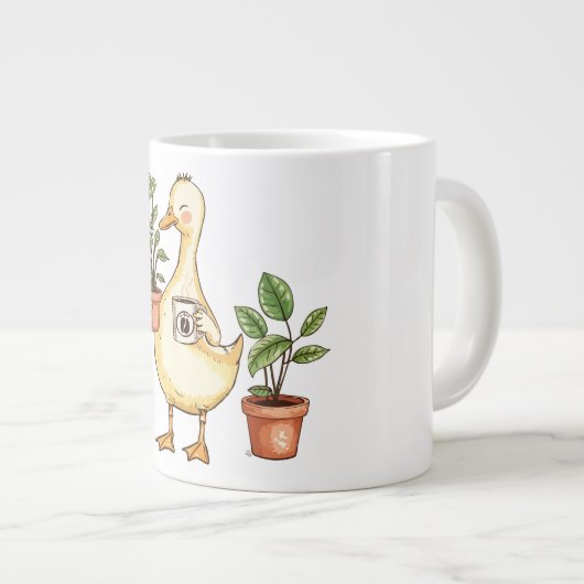 Goose Gardening Mug - Powered by Plants & Coffee Jumbo-Tasse (Vorderseite Rechts)