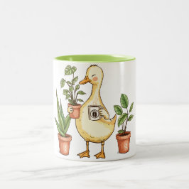 Goose Gardening Mug - Powered by Plants & Coffee Zweifarbige Tasse