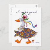 Goose geht ukrainische Volkskunst raus Postkarte (Vorne/Hinten)
