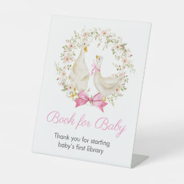 Goose Girl Wreath Wildblumen Buch Kinderzeichen Sockelschild