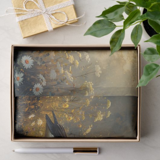 Goose Golden Hour White Daisies Decoupage Seidenpapier (Geschenk)