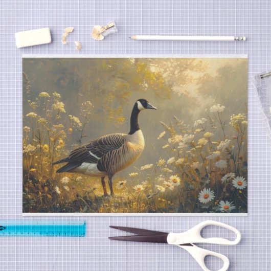 Goose Golden Hour White Daisies Decoupage Seidenpapier (Handwerk)