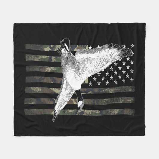 Goose Hunting Camo Flag Fleecedecke (Vorderseite (Horizontal))