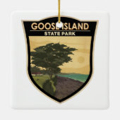 Goose Island Staat Park Texas Vintag Keramikornament (Rückseite)