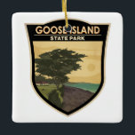 Goose Island Staat Park Texas Vintag Keramikornament<br><div class="desc">Goose Island Staat Park Illustration. Es ist ein Staat Park im US-Staat von Texas,  nördlich der Stadt Rockport an der Küste des Golfs von Mexiko.</div>