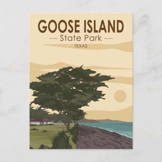 Goose Island Staat Park Texas Vintag Postkarte (Vorderseite)