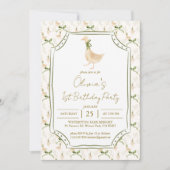 Goose Kinderzimmer Rhymes Geburtstagsparty Einladung (Vorderseite)