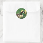 GOOSE MIT DAFFODILS RUNDER AUFKLEBER (Tasche)