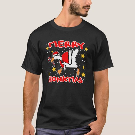 Goose Murder Meme Candy Cane Merry Honkmas Christm T-Shirt (Vorderseite)