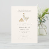 Goose Nest Neutral Baby Shower Invitation Einladung (Stehend Vorderseite)
